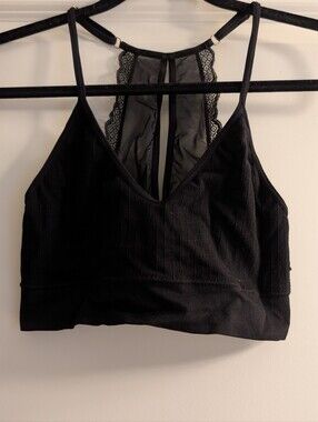 2 Black And Red Lace-Back Bralette - Women Intimates